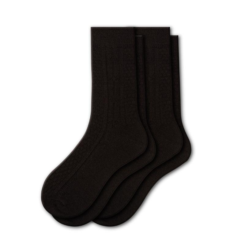 Women's Classic Cable Knit Acrylic Crew Socks 2 Pair Pack - Wear Sierra