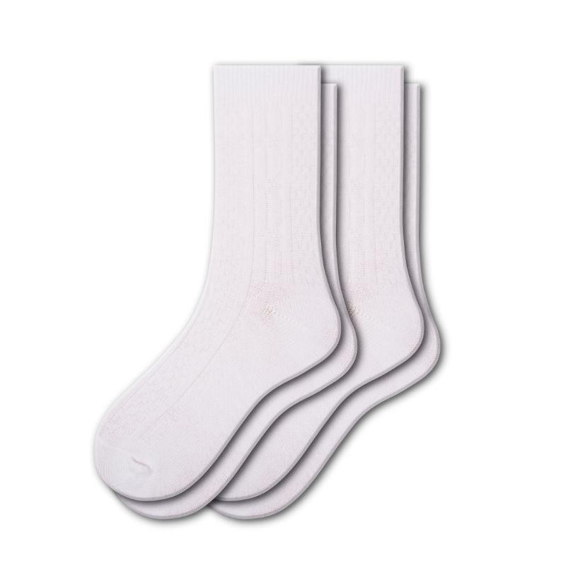 Women's Classic Cable Knit Acrylic Crew Socks 2 Pair Pack - Wear Sierra