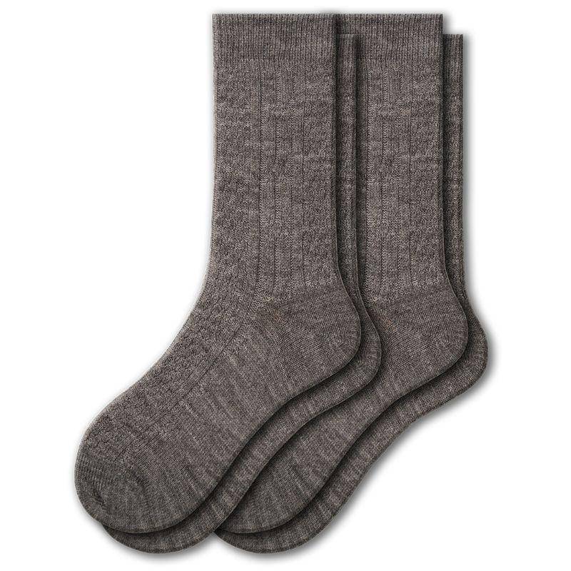 Women's Classic Cable Knit Acrylic Crew Socks 2 Pair Pack - Wear Sierra