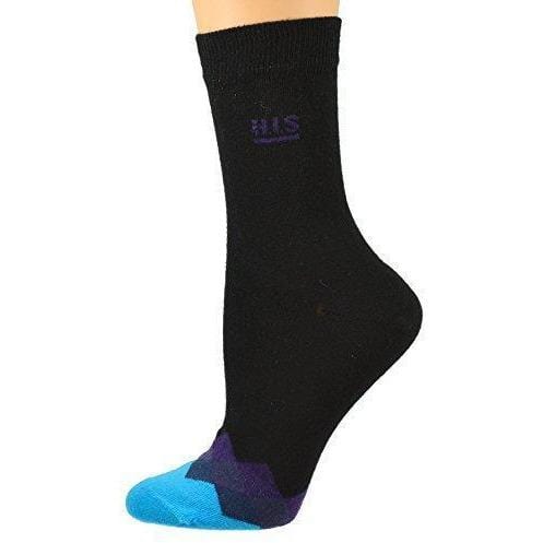 Women's Colorful Cotton Crew Socks for Dress or Casual with Contrast Color Toe - Wear Sierra