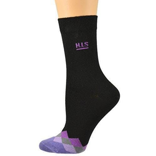 Women's Colorful Cotton Crew Socks for Dress or Casual with Contrast Color Toe - Wear Sierra