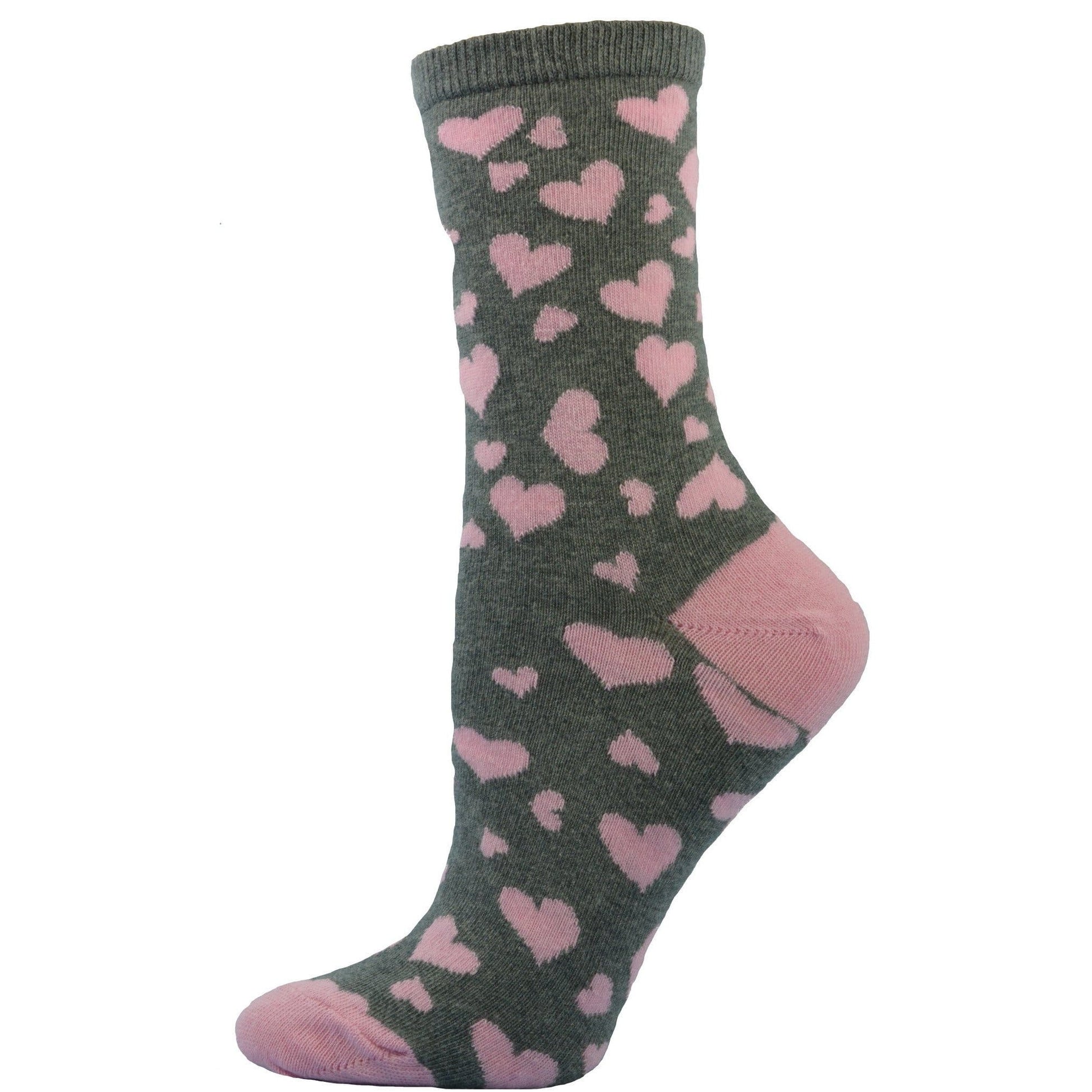 Women's Colorful Crew Socks - Heart Pattern, Great for Valentine's Day - Wear Sierra
