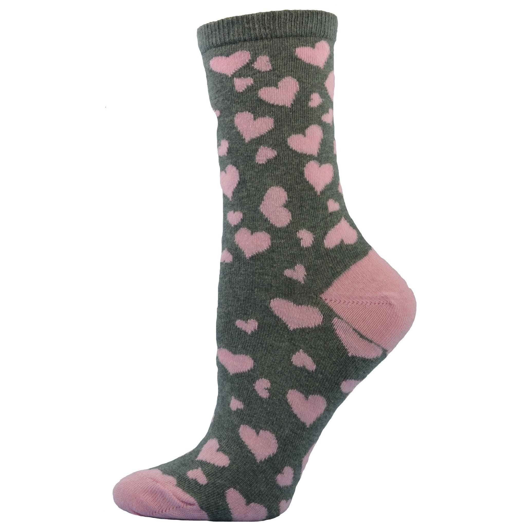 Women's Colorful Crew Socks - Heart Pattern, Great for Valentine's Day - Wear Sierra