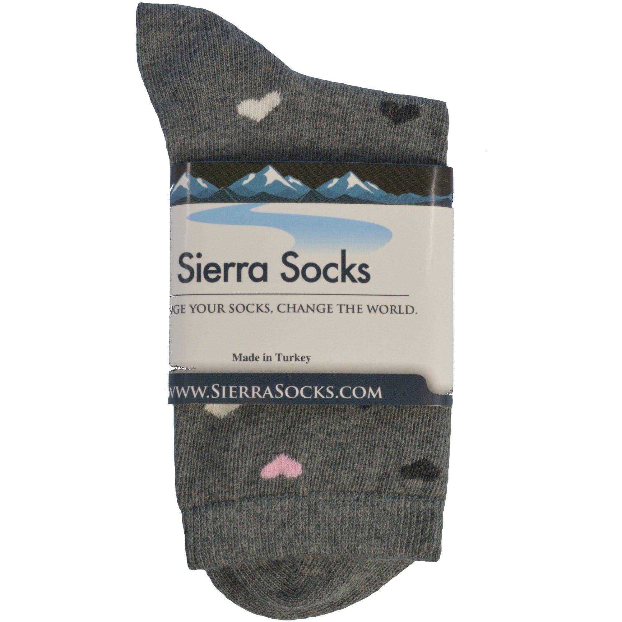 Women's Colorful Crew Socks - Heart Pattern, Great for Valentine's Day - Wear Sierra