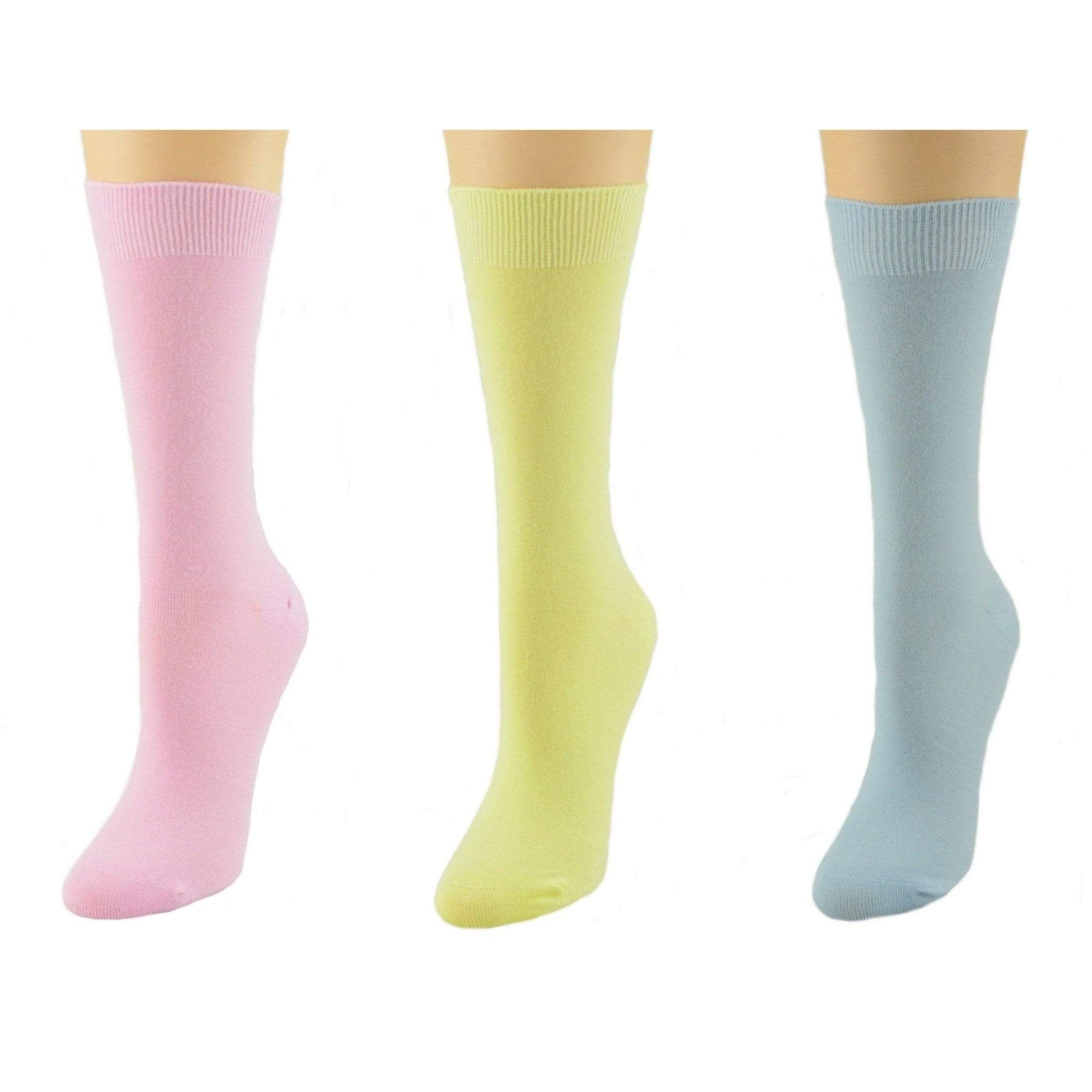 Women's Colorful Silky, Rayon Crew Socks in 3 Pair Packs - Perfect for Spring & Summer - Wear Sierra