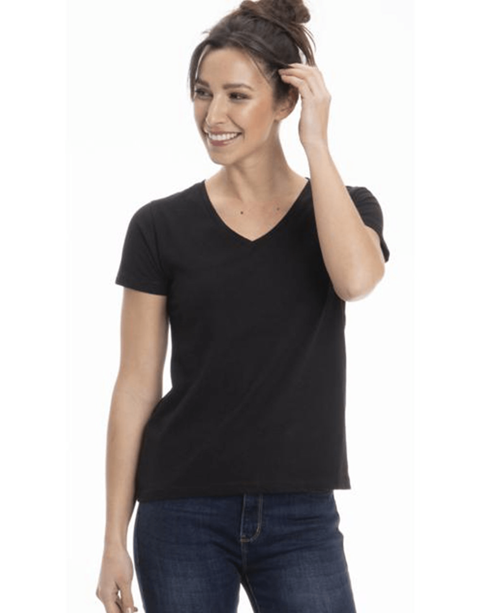 Women's Colorful V-Neck Short Sleeve Turkish Cotton T-Shirts - Wear Sierra