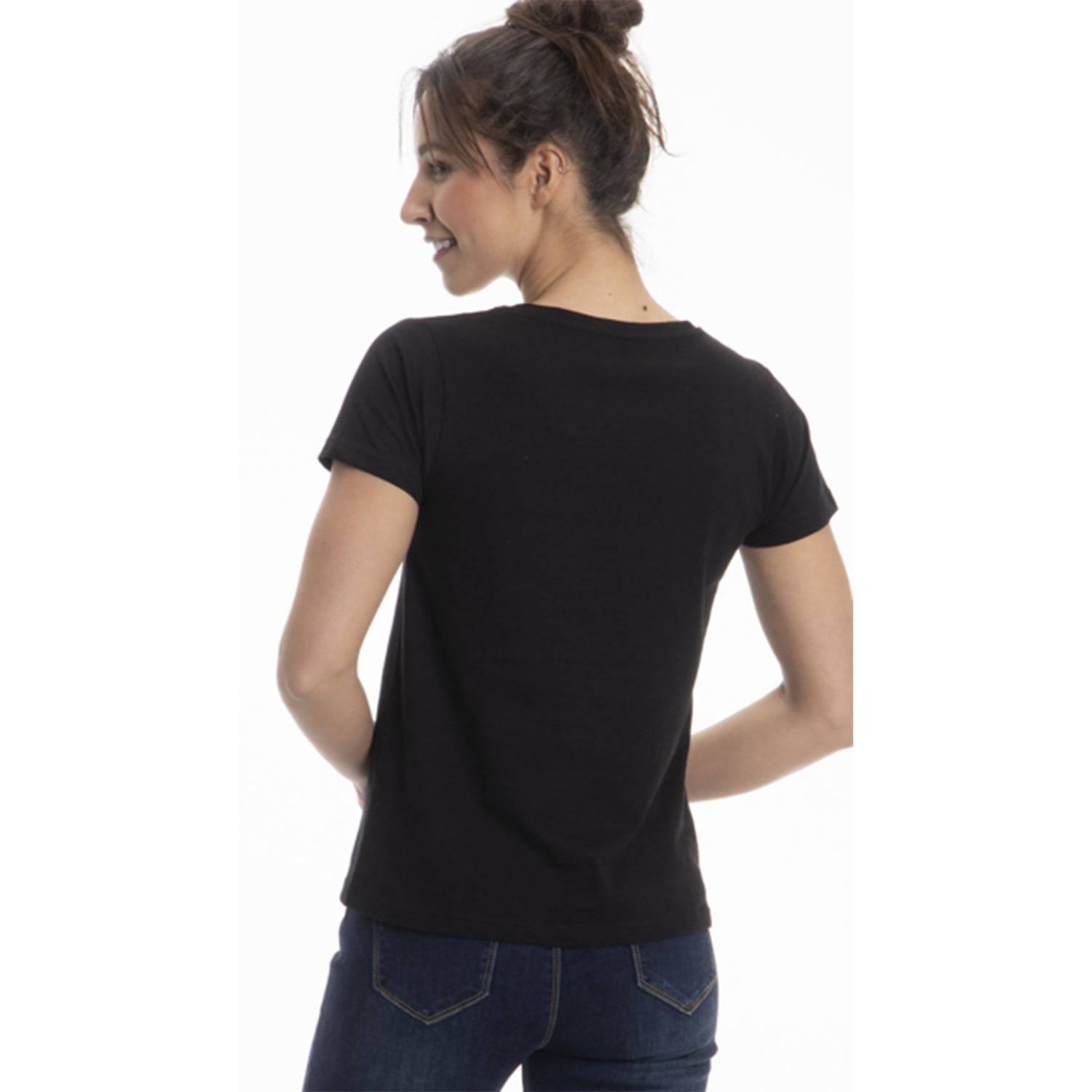 Women's Colorful V-Neck Short Sleeve Turkish Cotton T-Shirts - Wear Sierra