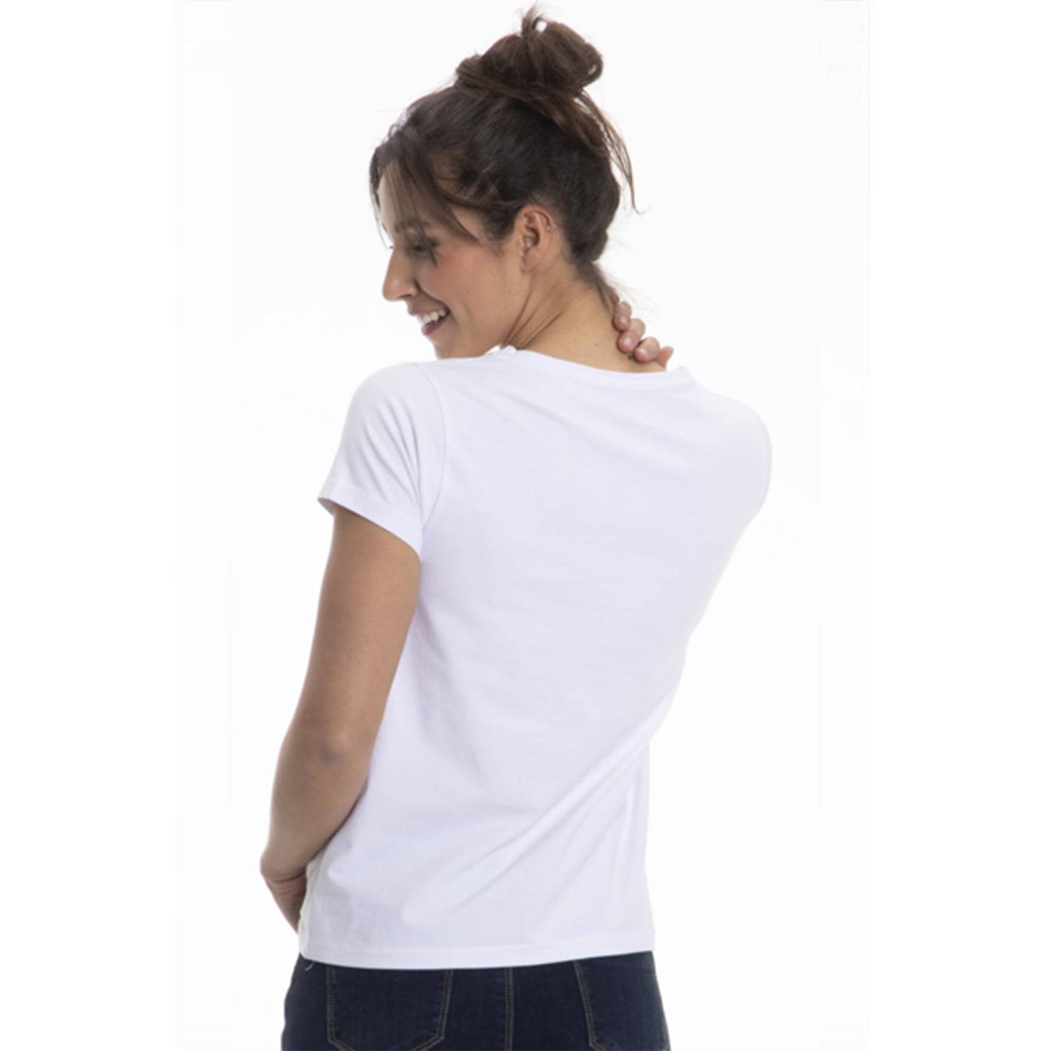 Women's Colorful V-Neck Short Sleeve Turkish Cotton T-Shirts - Wear Sierra