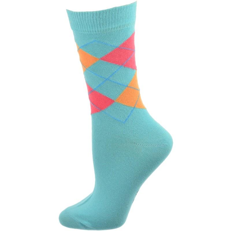 Women's Combed Cotton Crew Socks, Colorful Argyle Design, Choose 1 Pair Pack or 4 Pair Packs - Wear Sierra