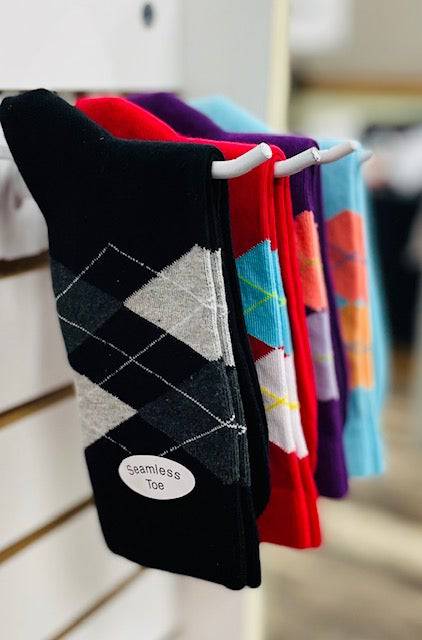 Women's Combed Cotton Crew Socks, Colorful Argyle Design, Choose 1 Pair Pack or 4 Pair Packs - Wear Sierra