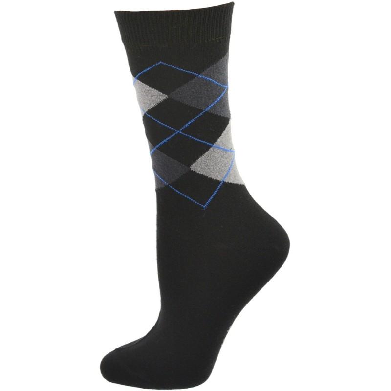 Women's Combed Cotton Crew Socks, Colorful Argyle Design, Choose 1 Pair Pack or 4 Pair Packs - Wear Sierra
