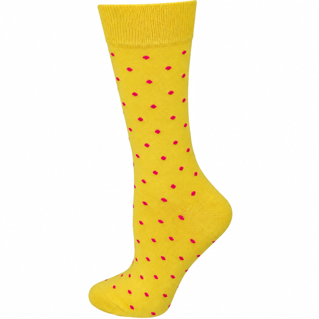 Women's Combed Cotton Crew Socks, Colorful Pin Dot Casual Women's 3 Pair Packs - Wear Sierra