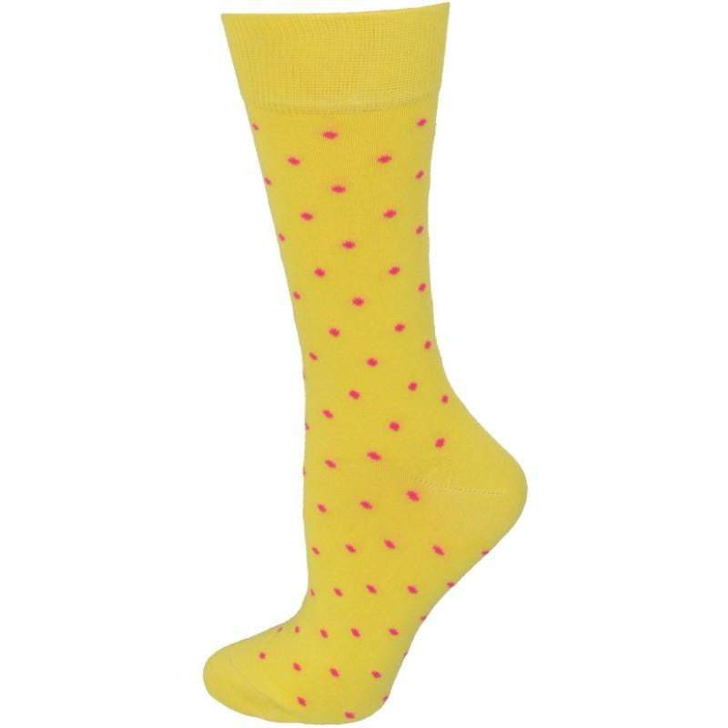Women's Combed Cotton Crew Socks, Colorful Pin Dot Casual Women's 3 Pair Packs - Wear Sierra
