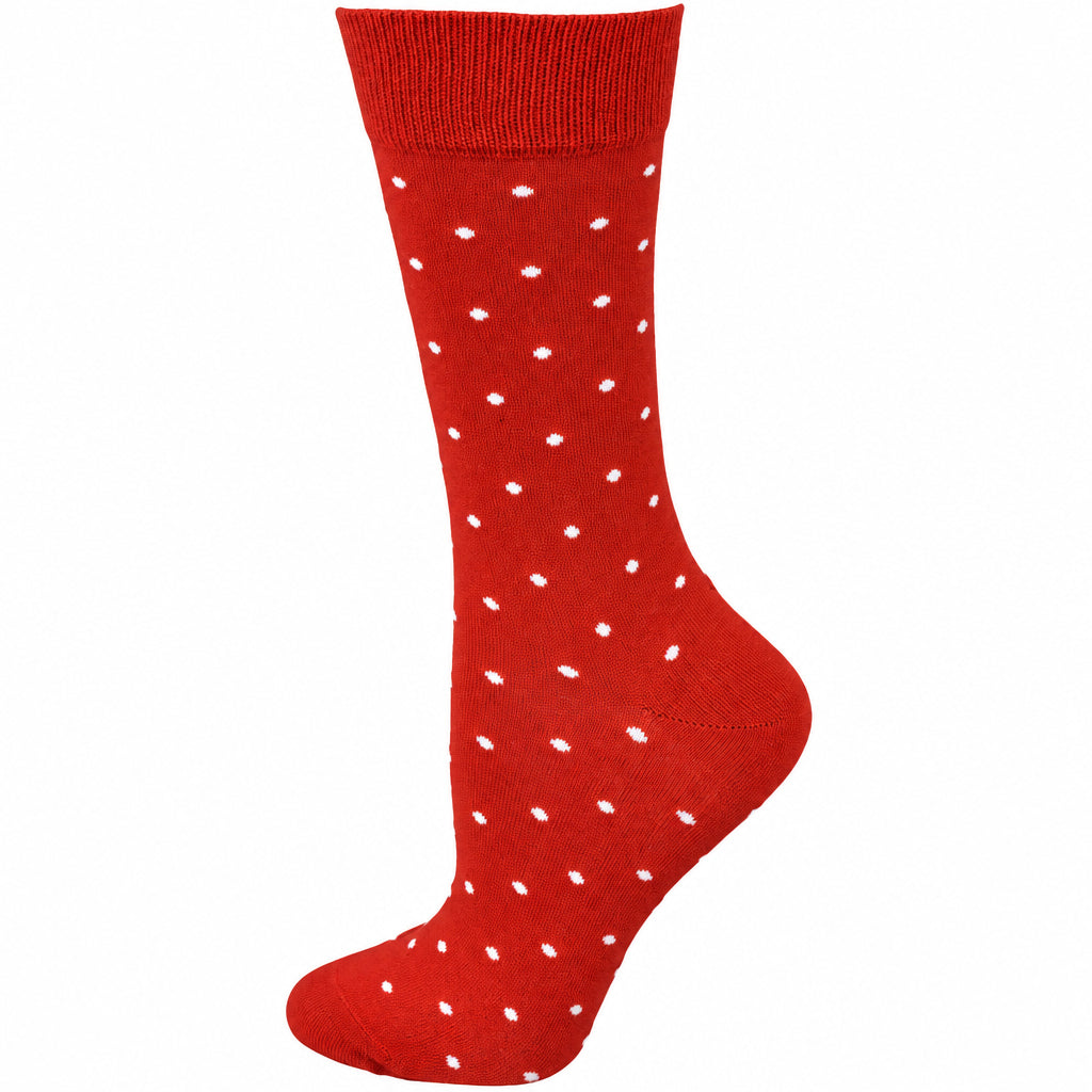 Women's Combed Cotton Crew Socks, Colorful Pin Dot Casual Women's 3 Pair Packs - Wear Sierra