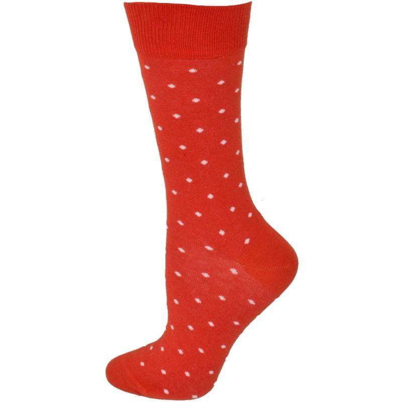 Women's Combed Cotton Crew Socks, Colorful Pin Dot Casual Women's 3 Pair Packs - Wear Sierra