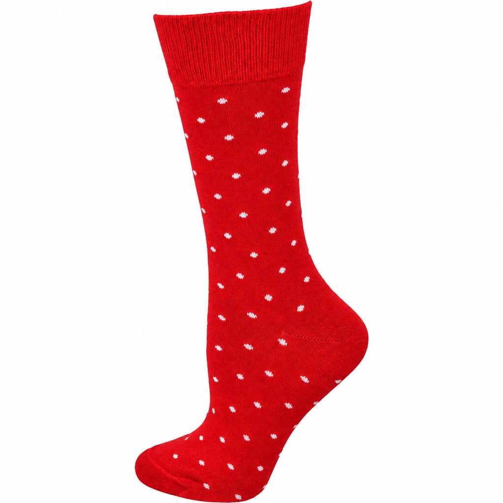 Women's Combed Cotton Crew Socks, Colorful Pin Dot Casual Women's 3 Pair Packs - Wear Sierra