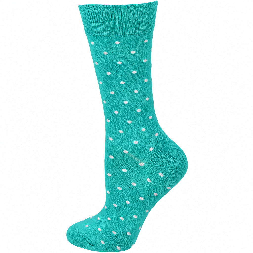 Women's Combed Cotton Crew Socks, Colorful Pin Dot Casual Women's 3 Pair Packs - Wear Sierra