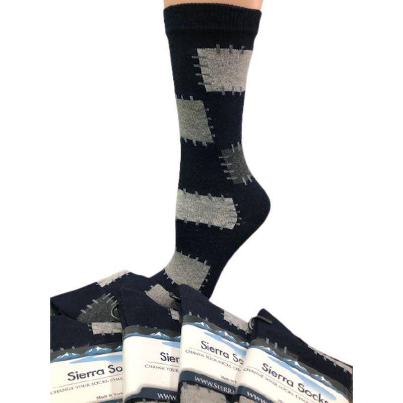 Women's Combed Cotton Crew Socks Patch Design - Women's Warm Black Socks - Wear Sierra