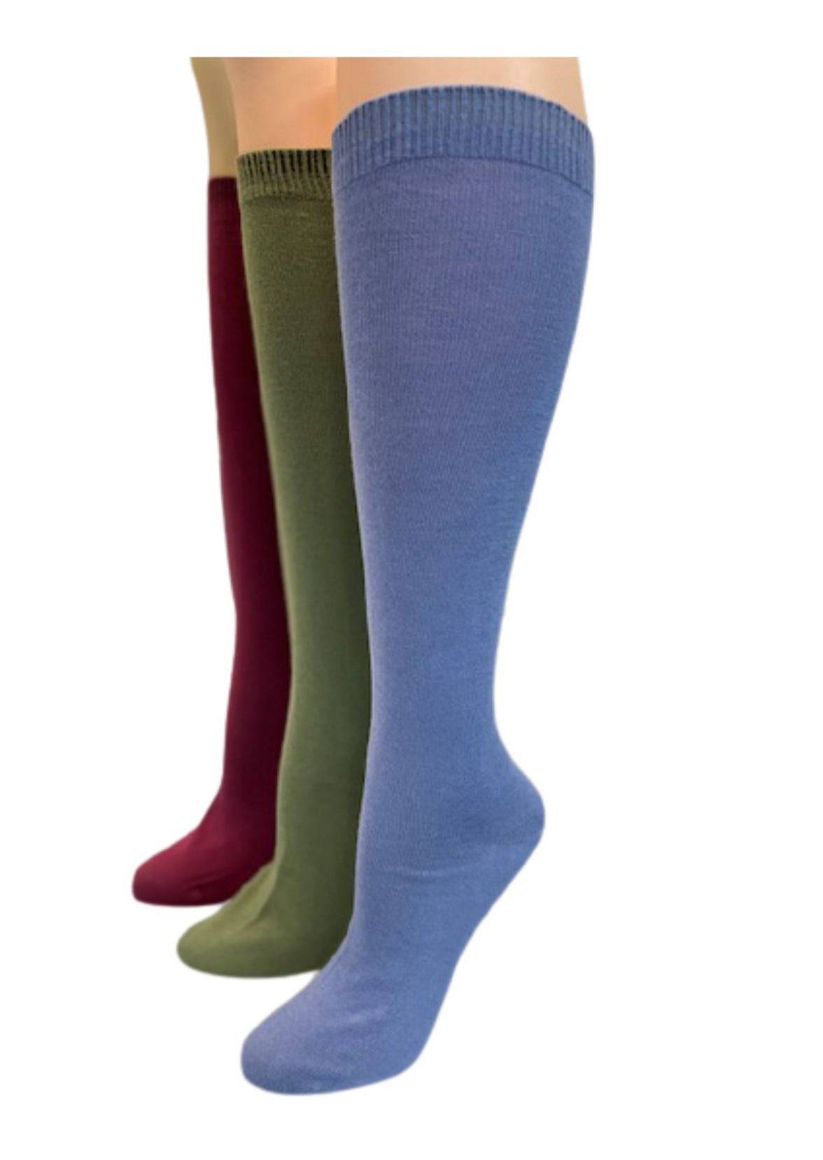 Women's Combed Cotton Knee Hi 3 Pair Pack in all Cotton - Wear Sierra