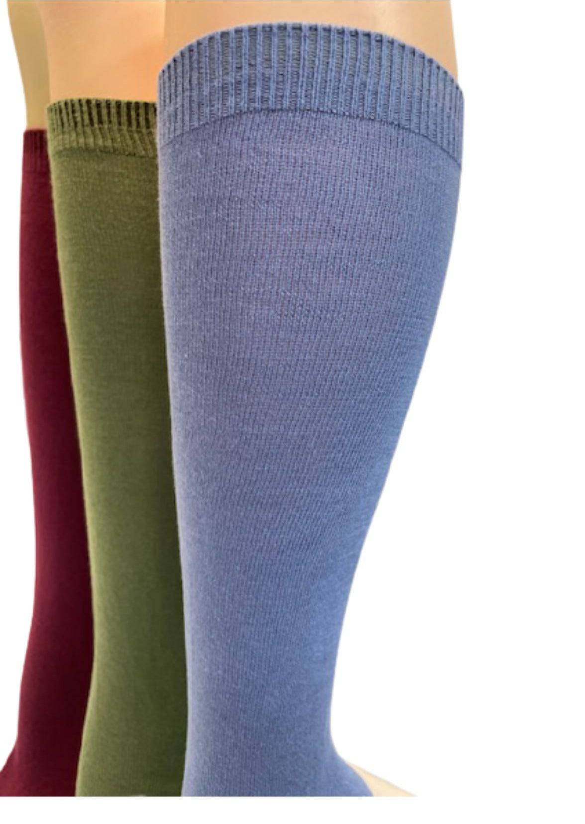 Women's Combed Cotton Knee Hi 3 Pair Pack in all Cotton - Wear Sierra