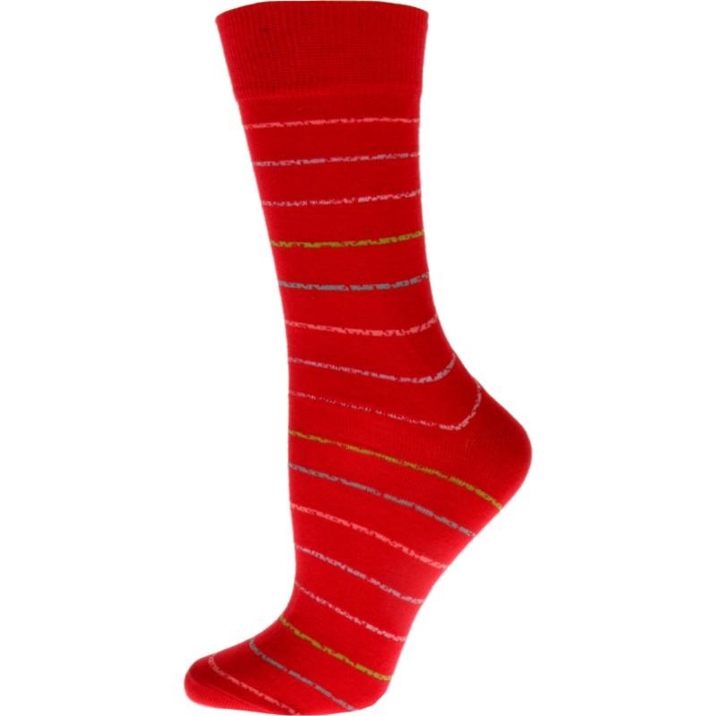 Women's Cotton Blend Vibrant Colorful Striped Crew Socks in 1 Pair Pack or 3 Pair Packs - Wear Sierra