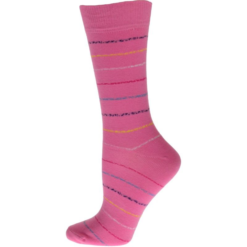 Women's Cotton Blend Vibrant Colorful Striped Crew Socks in 1 Pair Pack or 3 Pair Packs - Wear Sierra