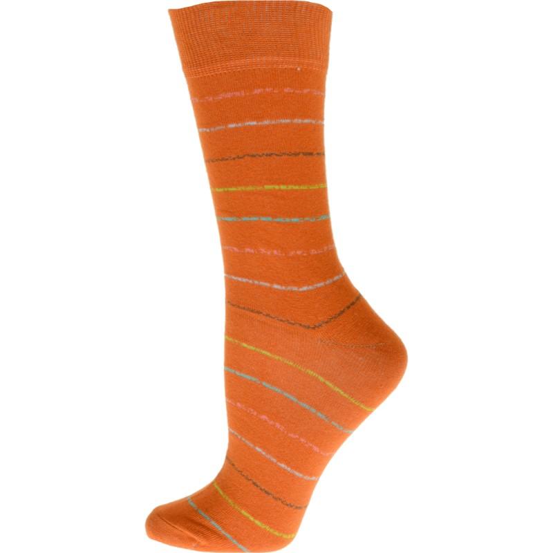 Women's Cotton Blend Vibrant Colorful Striped Crew Socks in 1 Pair Pack or 3 Pair Packs - Wear Sierra