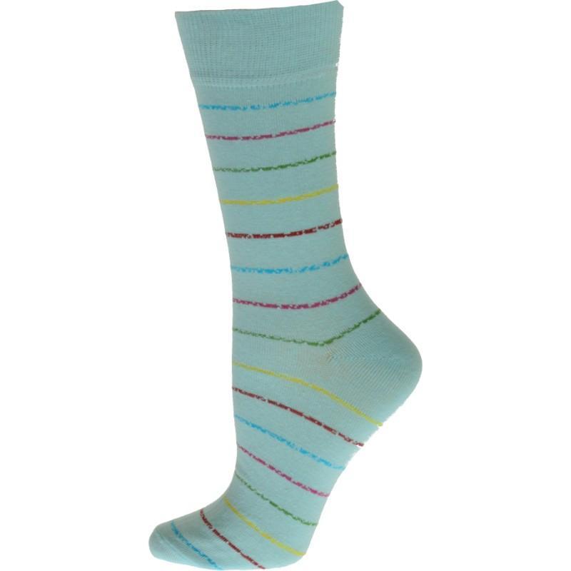 Women's Cotton Blend Vibrant Colorful Striped Crew Socks in 1 Pair Pack or 3 Pair Packs - Wear Sierra