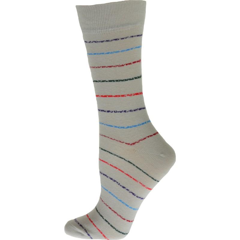 Women's Cotton Blend Vibrant Colorful Striped Crew Socks in 1 Pair Pack or 3 Pair Packs - Wear Sierra