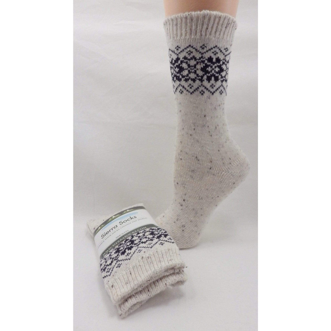 Women's Cotton Crew Socks - Flower Design - Wear Sierra