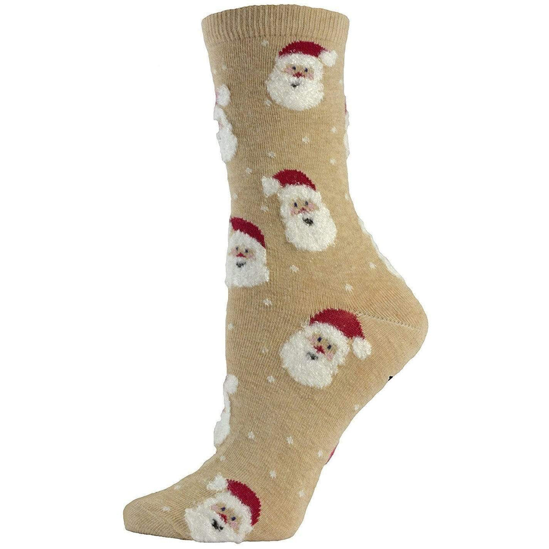 Women's Cotton Crew Socks in Santa Claus Design - Great for the Holidays! - Wear Sierra
