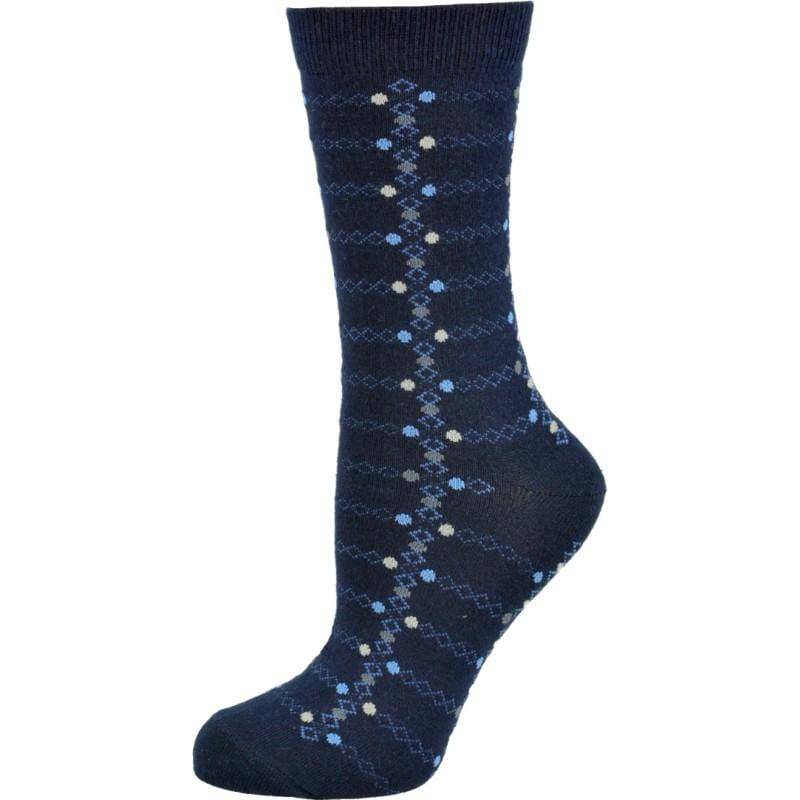 Women's Cotton Geometric Pattern Crew Socks - Wear Sierra