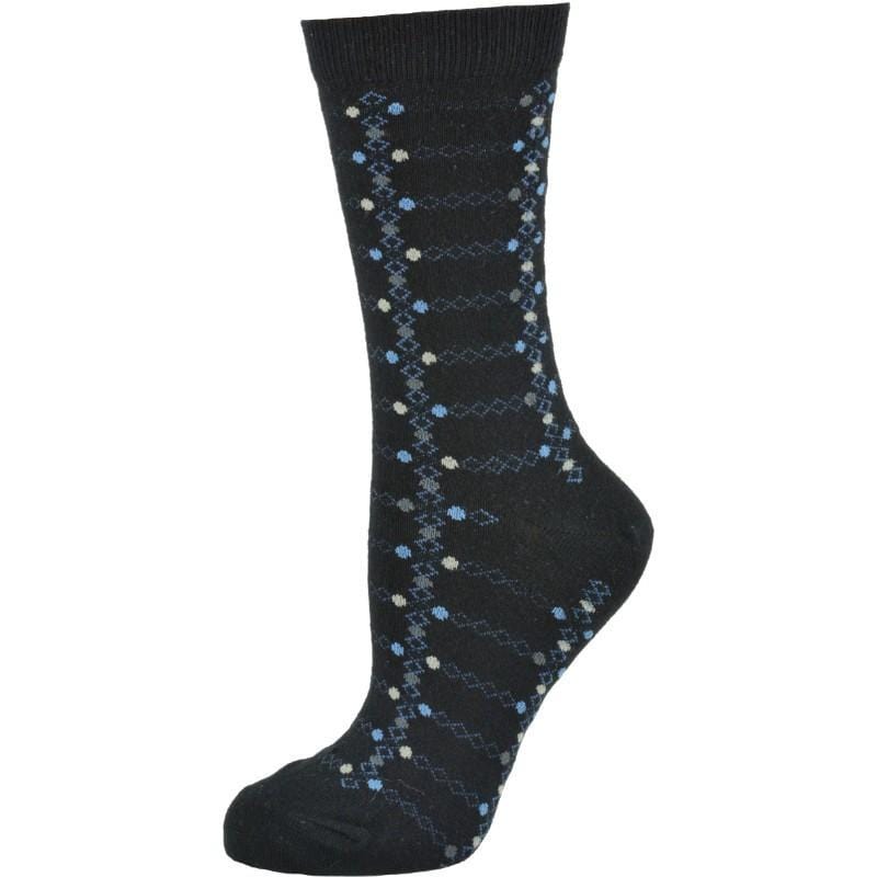 Women's Cotton Geometric Pattern Crew Socks - Wear Sierra