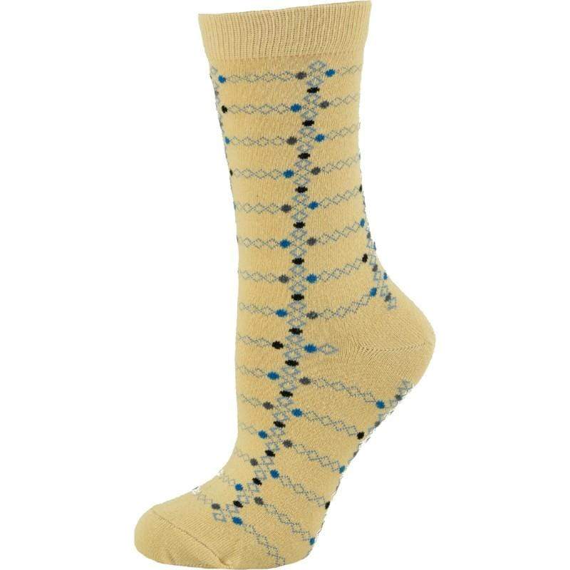 Women's Cotton Geometric Pattern Crew Socks - Wear Sierra