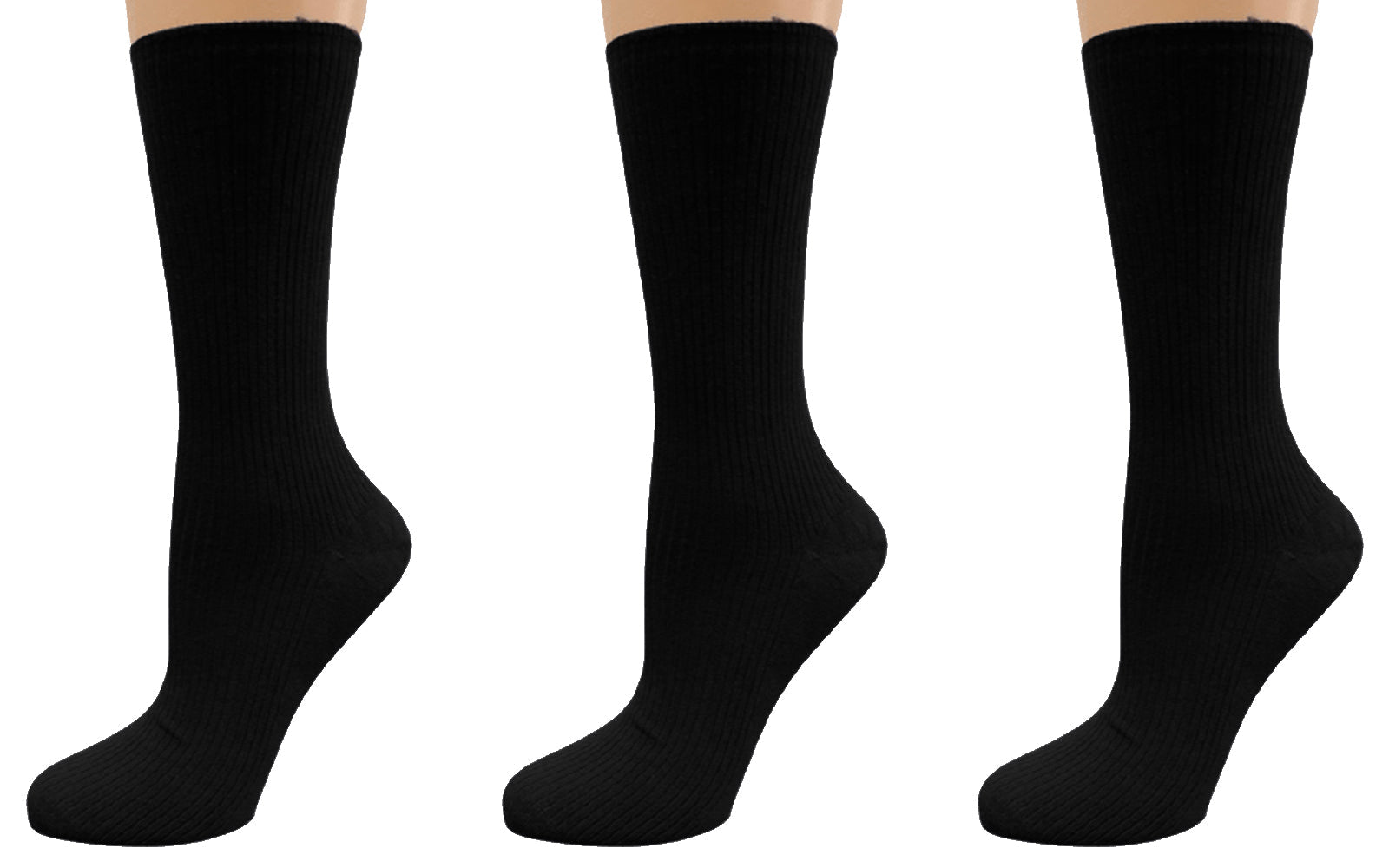 Women's Diabetic Arthritic Rayon Crew Socks 3 - Pair Packs - Wear Sierra