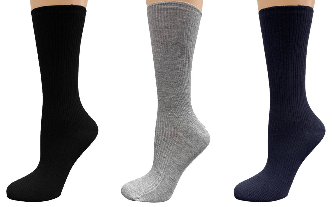 Women's Diabetic Arthritic Rayon Crew Socks 3 - Pair Packs - Wear Sierra