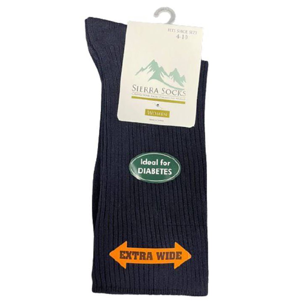 Women's Diabetic Arthritic Rayon Crew Socks 3 - Pair Packs - Wear Sierra