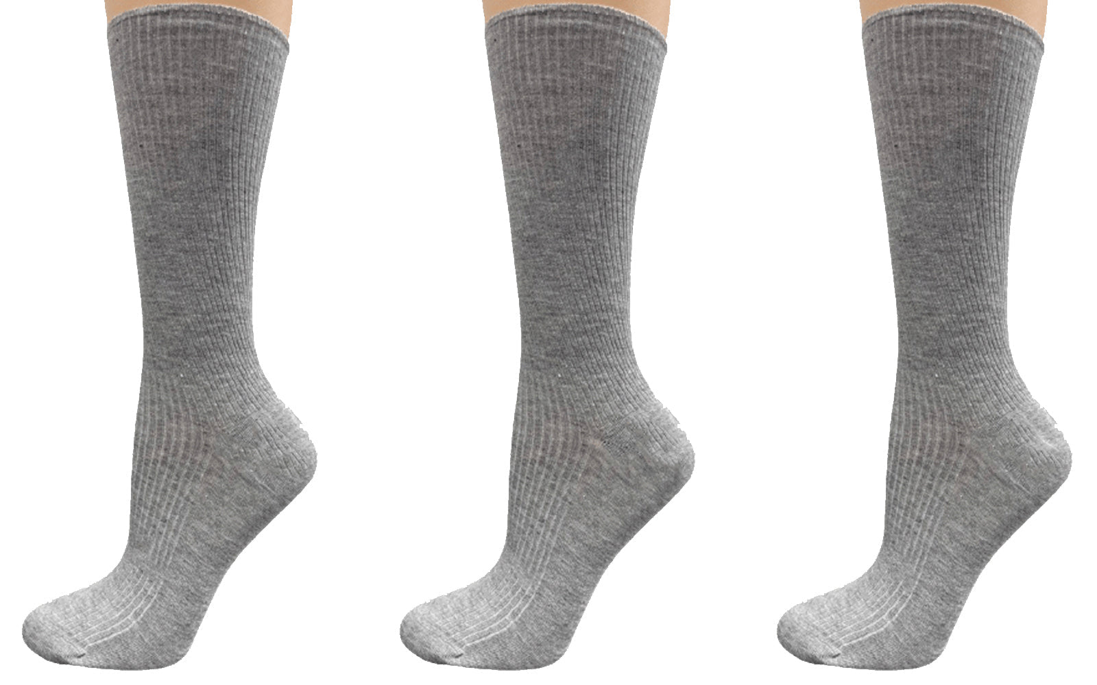 Women's Diabetic Arthritic Rayon Crew Socks 3 - Pair Packs - Wear Sierra