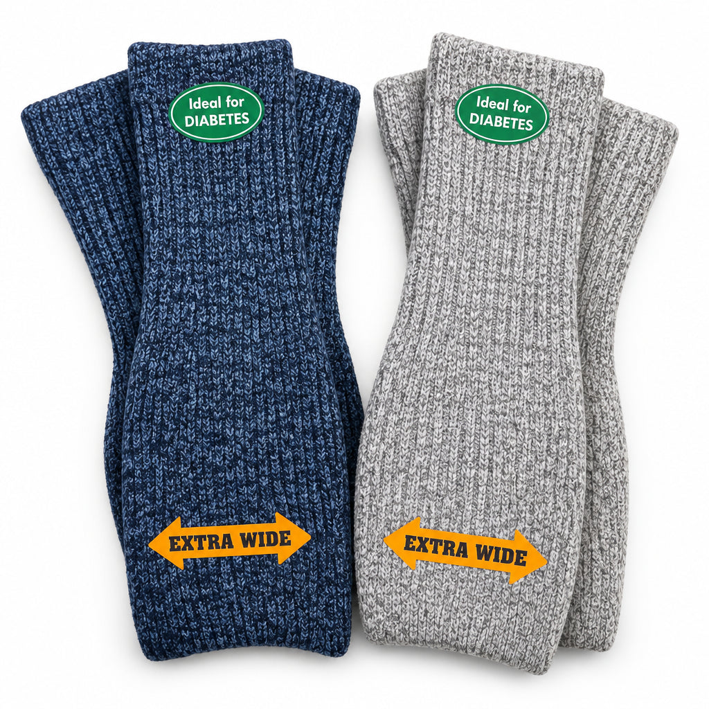 Women’s Diabetic Crew Socks with Extra Wide Calf - Regenerated Wool Ecofriendly Footwear - Wear Sierra