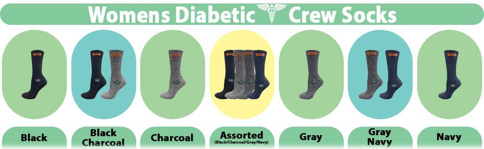 Women’s Diabetic Crew Socks with Extra Wide Calf - Regenerated Wool Ecofriendly Footwear - Wear Sierra