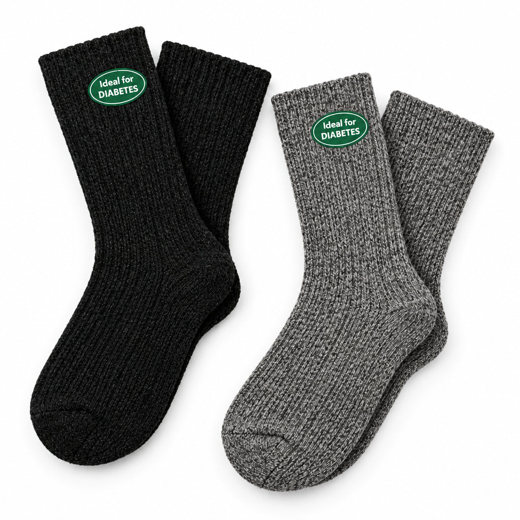 Women’s Diabetic Crew Socks with Extra Wide Calf - Regenerated Wool Ecofriendly Footwear - Wear Sierra
