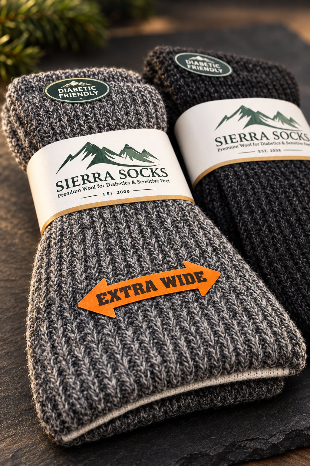 Women’s Diabetic Crew Socks with Extra Wide Calf - Regenerated Wool Ecofriendly Footwear - Wear Sierra