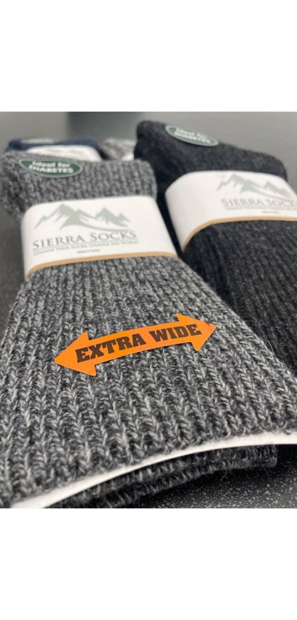 Women’s Diabetic Crew Socks with Extra Wide Calf - Regenerated Wool Ecofriendly Footwear - Wear Sierra