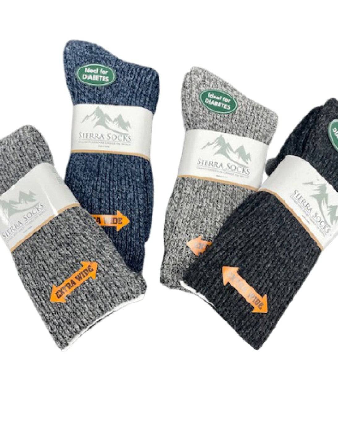 Women’s Diabetic Crew Socks with Extra Wide Calf - Regenerated Wool Ecofriendly Footwear - Wear Sierra