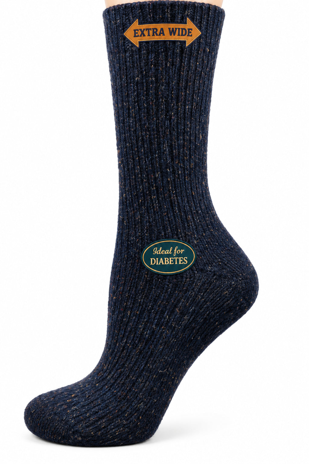 Women’s Diabetic Crew Socks with Extra Wide Calf - Regenerated Wool Ecofriendly Footwear - Wear Sierra