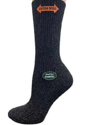 Women’s Diabetic Crew Socks with Extra Wide Calf - Regenerated Wool Ecofriendly Footwear - Wear Sierra
