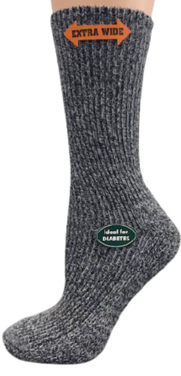 Women’s Diabetic Crew Socks with Extra Wide Calf - Regenerated Wool Ecofriendly Footwear - Wear Sierra