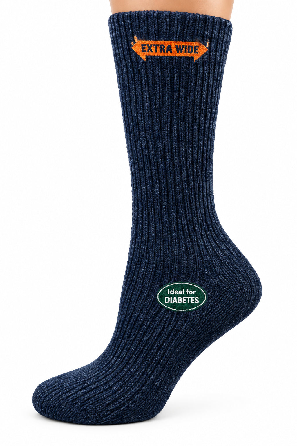 Women’s Diabetic Crew Socks with Extra Wide Calf - Regenerated Wool Ecofriendly Footwear - Wear Sierra