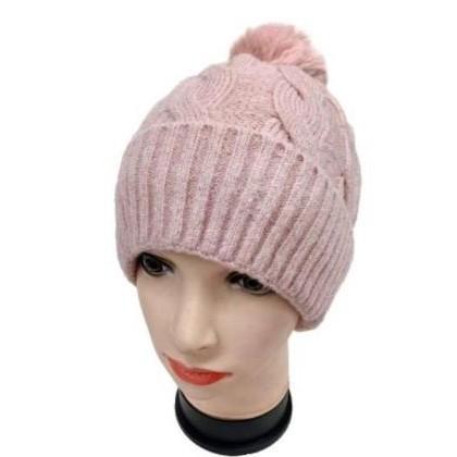 Women's & Girls' Furry Lined Hats With Pompom Beanie Cable Design - Wear Sierra