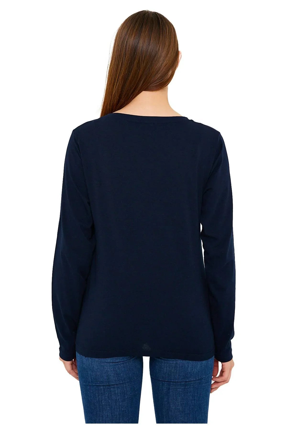 Women's Long Sleeve V-Neck Shirts - in All Natural, Colorful Pima Cotton, Turkish Cotton Long-Sleeve Shirts - Great for Layering under Sweaters and Scrubs - Wear Sierra